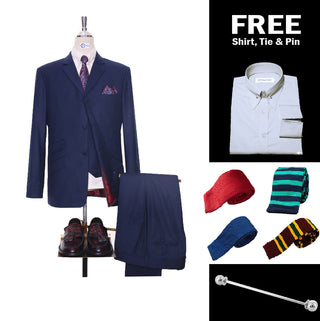 Navy Blue 3 Piece Suit Packet