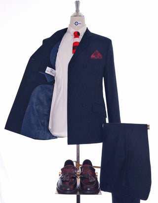 Navy Blue Double Breasted Suit