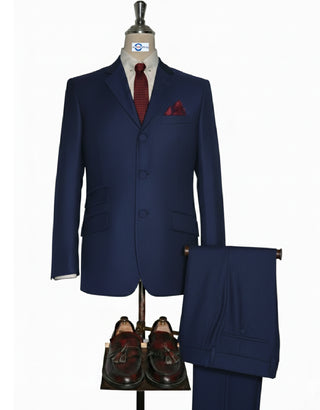 Navy Blue Tweed Suit