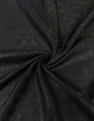 Navy Blue and Black Paisley 