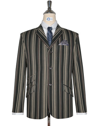 Boating Blazer - Olive Green and Khaki Striped Blazer