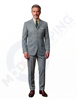 Pale Grey Winged Lapels Suit 01
