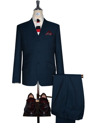 Peacock Blue And Black Two Tone Suit