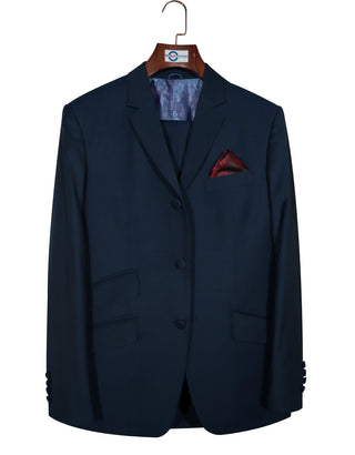 Peacock Blue And Black Two Tone Suit