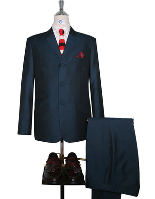Peacock Blue Two Tone Suit