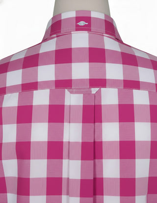  Pink Gingham Check Short Sleeve Shirt