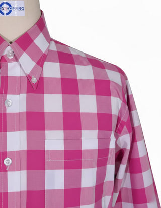  Pink Gingham Check Short Sleeve Shirt