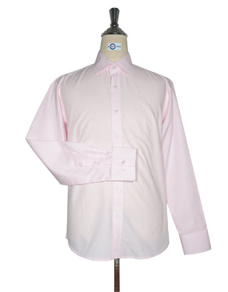 Spread Collar Shirt - Pink Herringbone Spread Collar Shirts