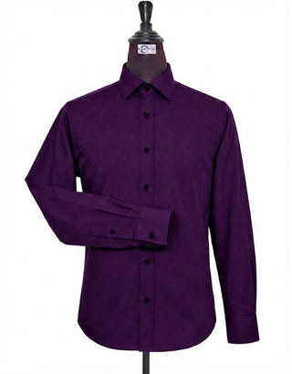 Purple Color Spread Collar Shirt