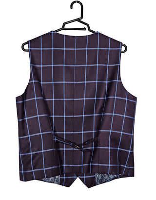 Purple and Blue Windowpane Check Suit