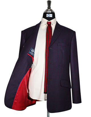 Purple and Navy Blue Large Houndstooth Jacket