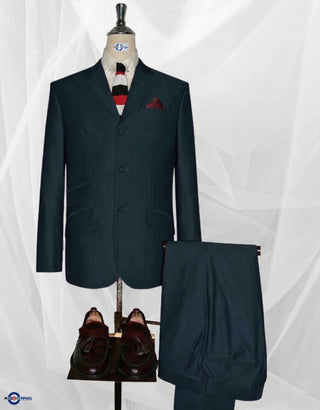 Men’s  Dark Teal & Black Two-Tone Suit