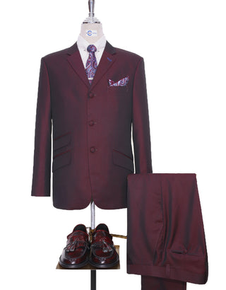 Mod Suit – 60s Style Red & Black Two-Tone Suit