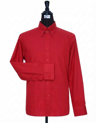 60s Style Red Pin Collar Shirt