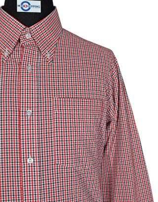 Seersucker Shirt - Red and Black Gingham Check Shirt