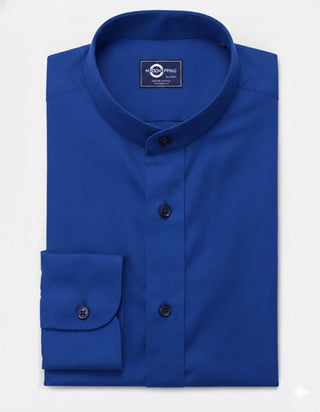 Mandarin Collar - Royal Blue Mandarin Collar Shirt
