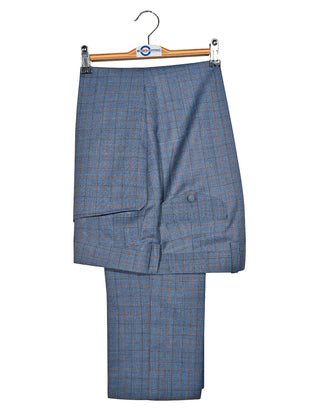 Sky Blue Prince of Wales Check Suit 