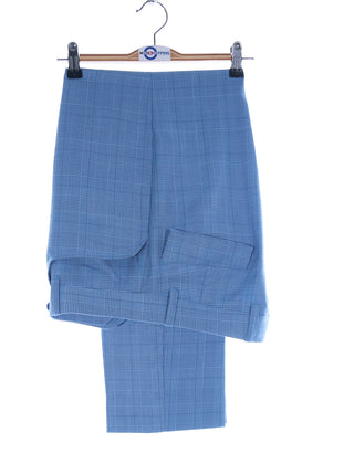 Sky Blue Prince of Wales Check 3 Piece Suit