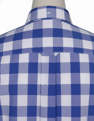 Blue Gingham Check Short Sleeve Shirt
