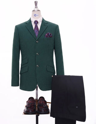 Men's Seersucker Teal Green Summer Blazer