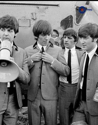 The Beatles’ “A Hard Day’s Night”Light silver-grey suits|George Harrison