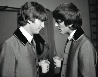 The Beatles’ “A Hard Day’s Night”Light silver-grey suits|George Harrison