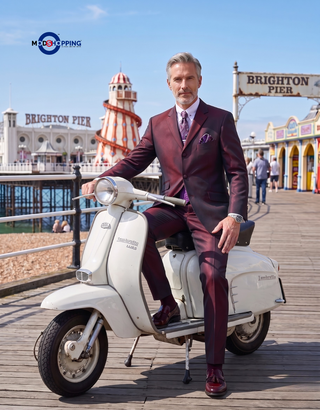 Mod Suit – 60s Style Red & Black Two-Tone Suit