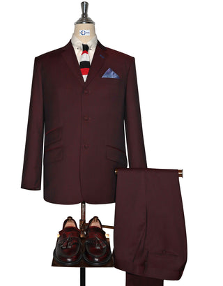 Wine And Black Two Tone Tonic Suit