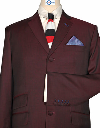 Wine And Black Two Tone Tonic Suit