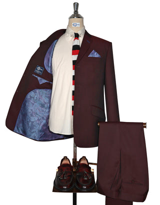 Wine And Black Two Tone Tonic Suit