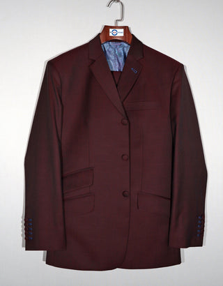 Wine And Black Two Tone Tonic Suit