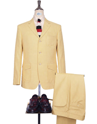 Men's Yellow Linen Birdseye Suit