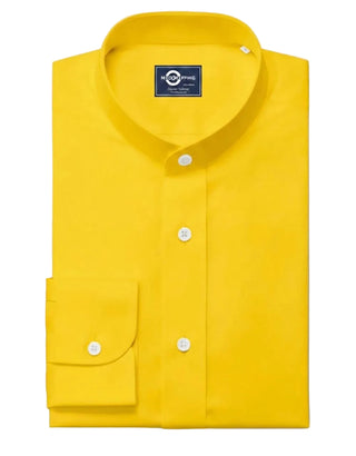 Yellow Mandarin Collar Shirt