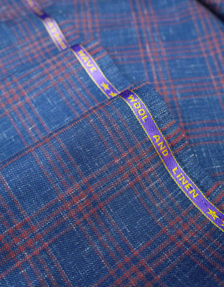 Blue and Red Plaid Check Fabric