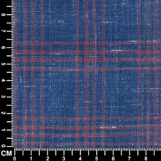 Blue and Red Plaid Check Fabric Size
