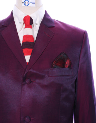 Men’s Mod Fashion Tonic Suit – Burgundy Wine Tailored Fit