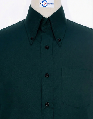 Short Sleeve Shirt | 60S Mod Style Dark Green Color Shirt For Man