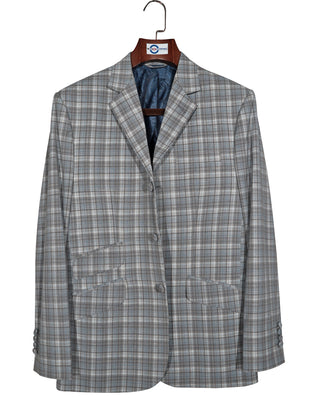 Mod Blazer - Sky Blue and Grey Check Blazer