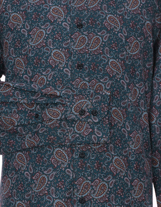 60s Style Multi Color Paisley Shirt