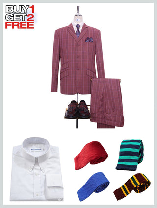 Suit Package | Burnt Brick Prince Of Wales Check Suit