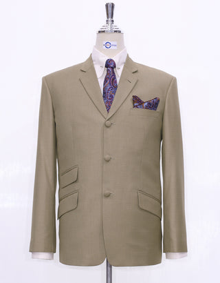 Suit Package - 60s Mod Fashion Pale Brown Suit