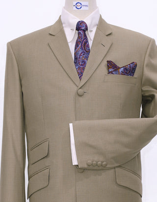 Suit Package - 60s Mod Fashion Pale Brown Suit