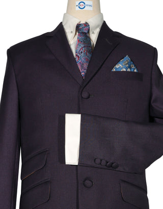 Mod Suit - 60s Vintage Style Dark Purple Suit for Men