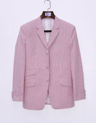 Red Berry Seersucker Suit