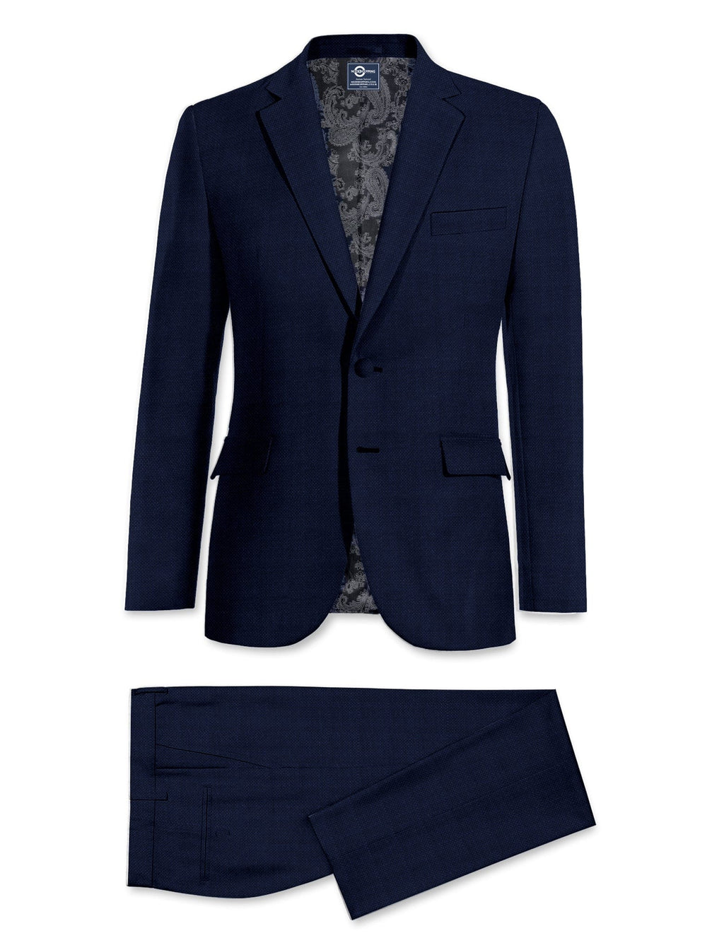 Two Button Suit - Navy Blue Birdseye Suit – Modshopping Clothing